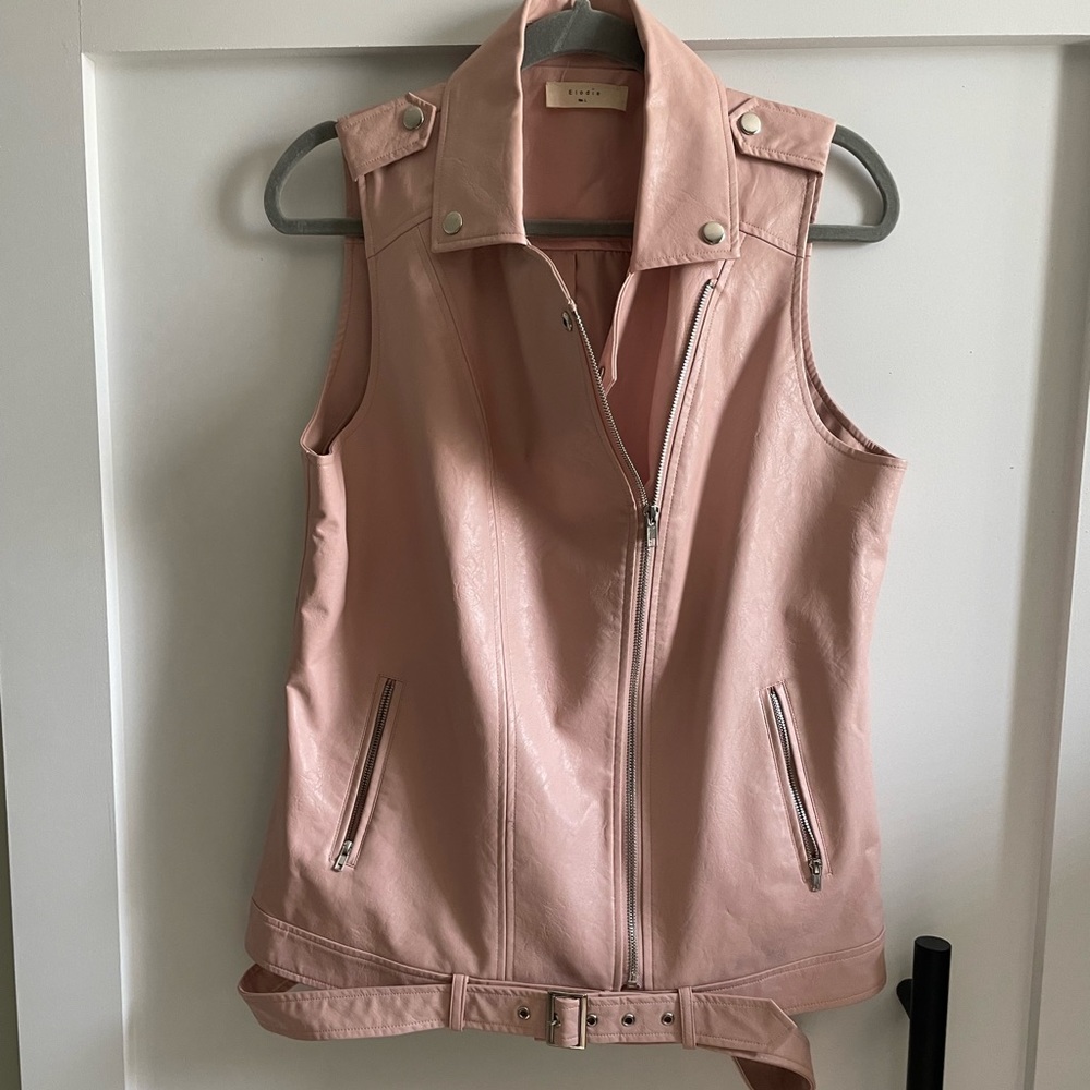 Pink Leather Vest